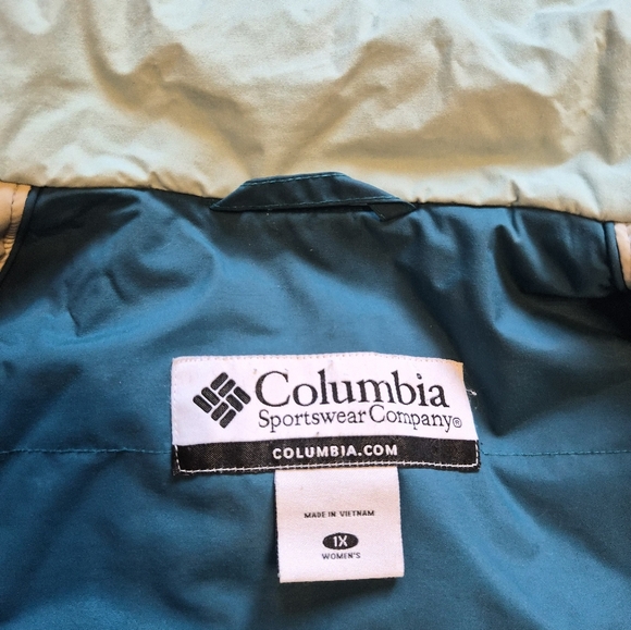 COLUMBIA Women's Plus 1X Waterproof Blue Full Zip Ski Winter Jacket Fleece Lined - Picture 6 of 9